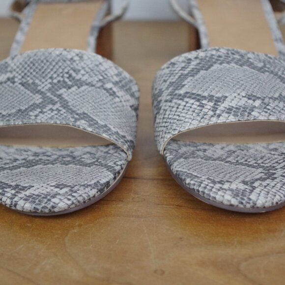J Crew Heeled Snake Print Sandals Size 8.5 - Picture 8 of 8